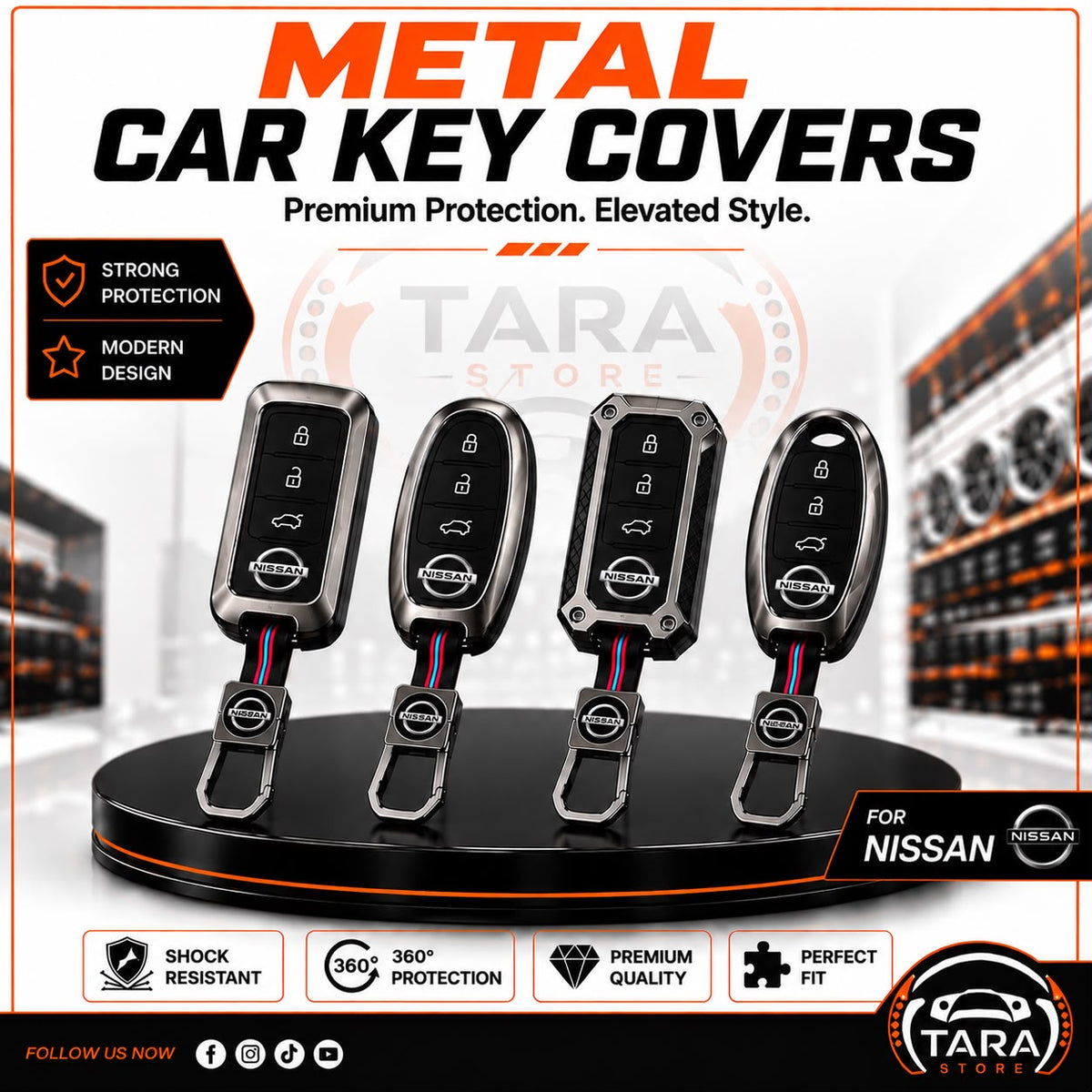 Metal Car Key Cover - Nissan