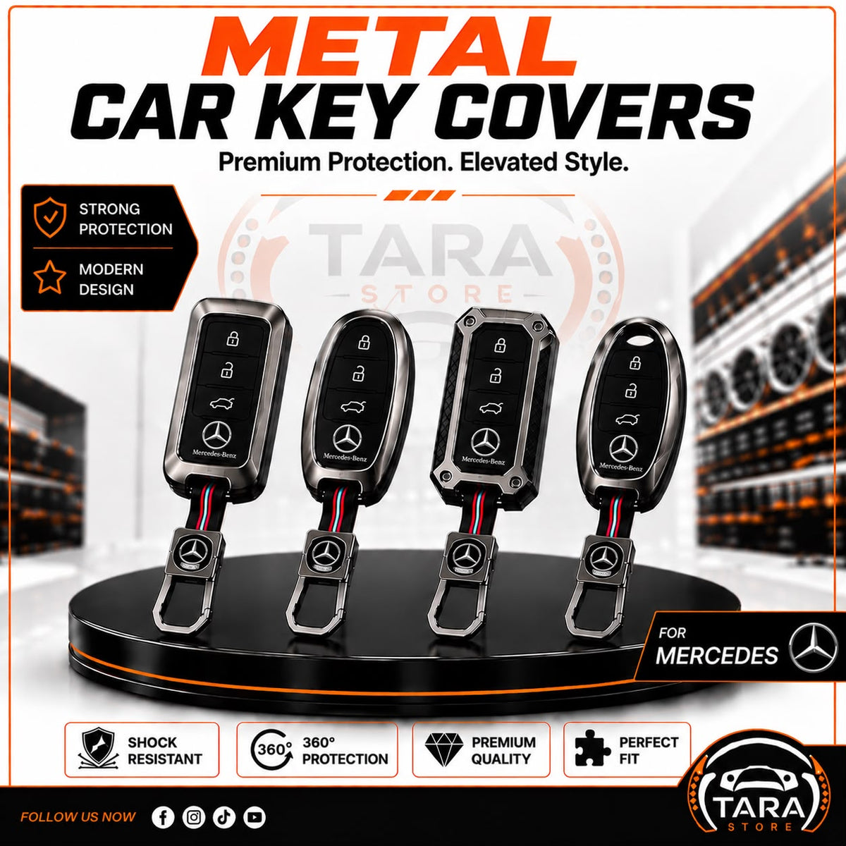 metal car key cover - mercedes