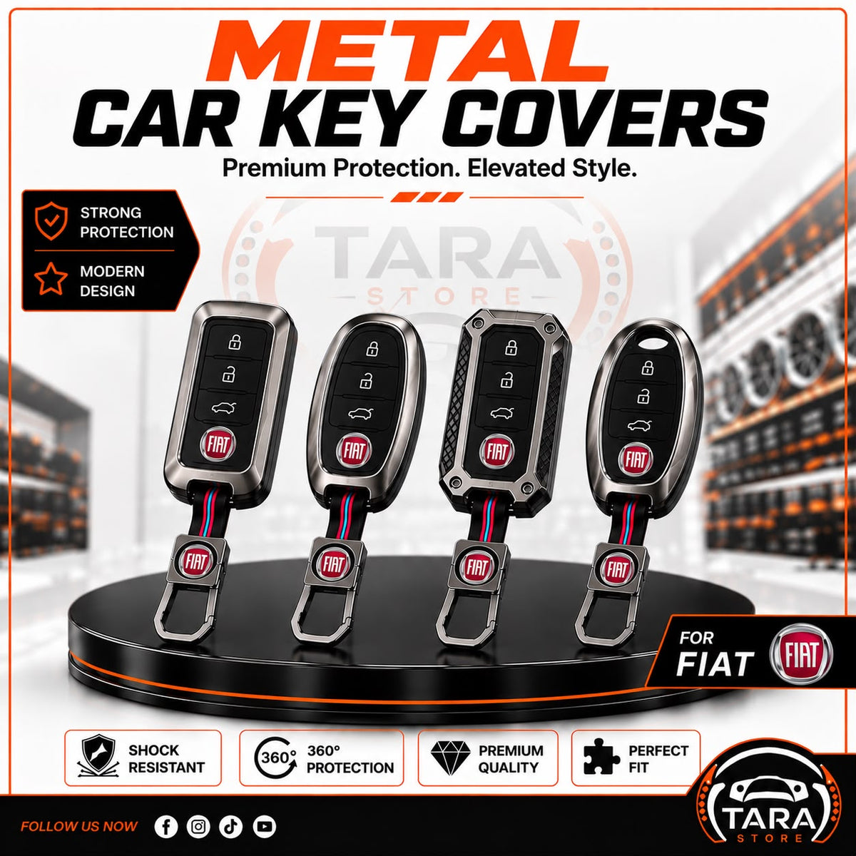 Metal car key cover - FIAT
