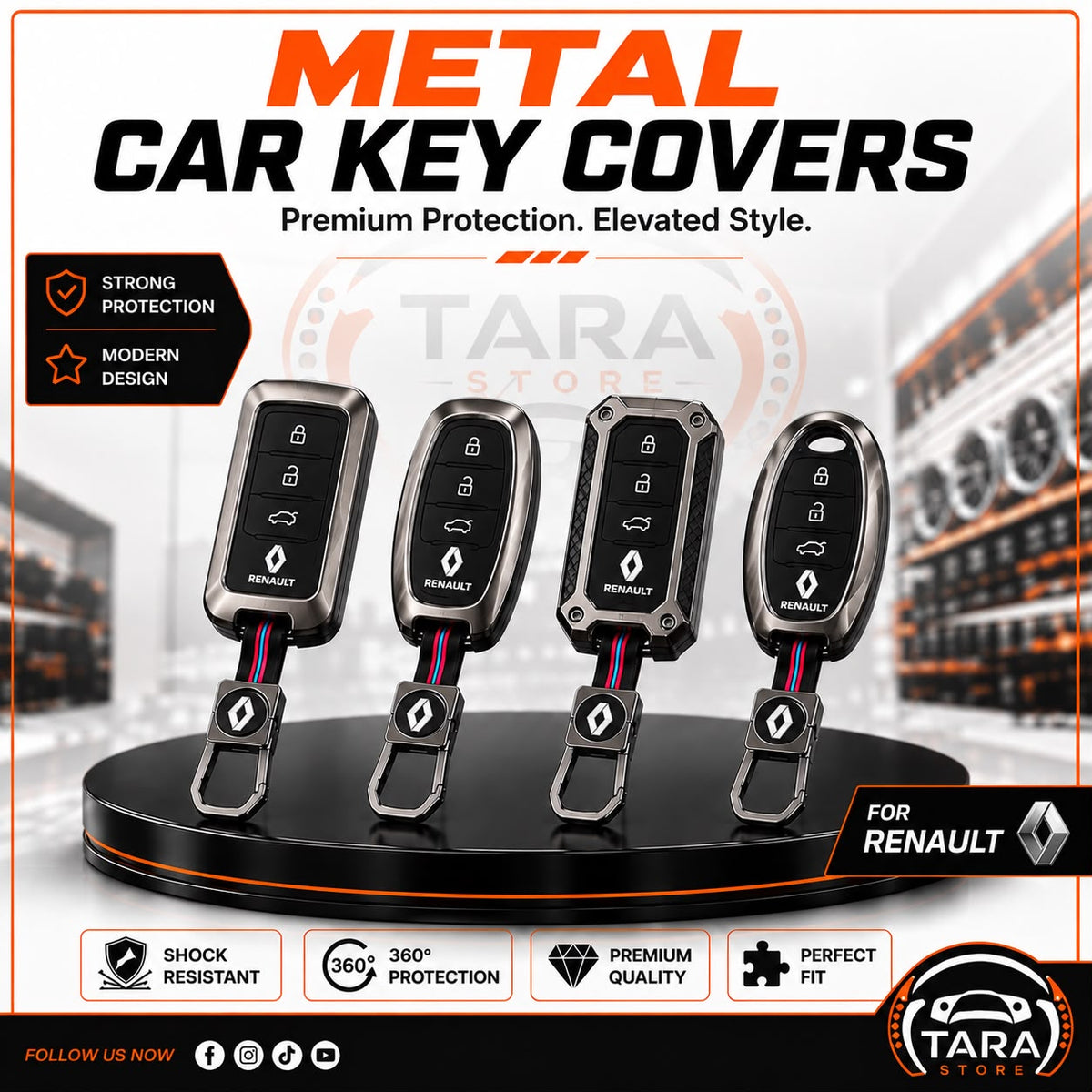Metal Car Key Cover - RENAULT