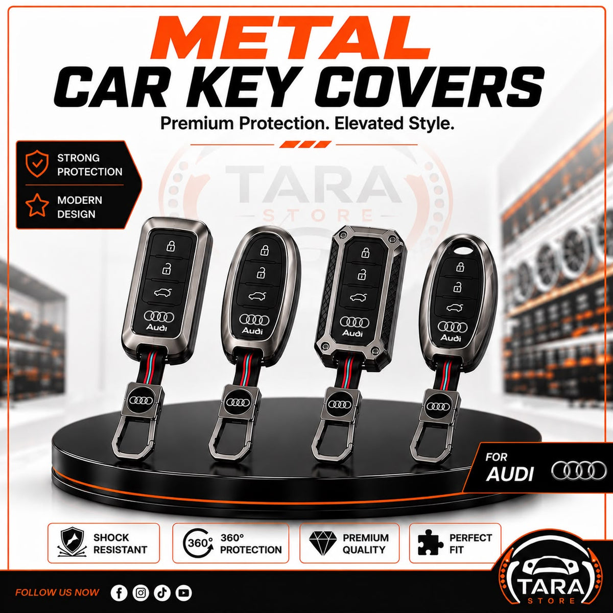 metal car key cover - AUDI