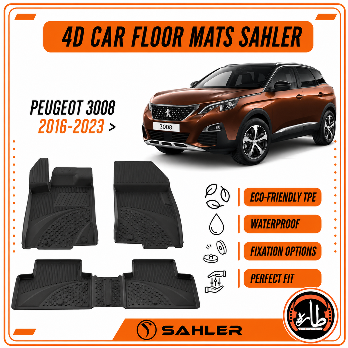 Sahler - CAR FLOOR MAT - Peugeot 3008 01
