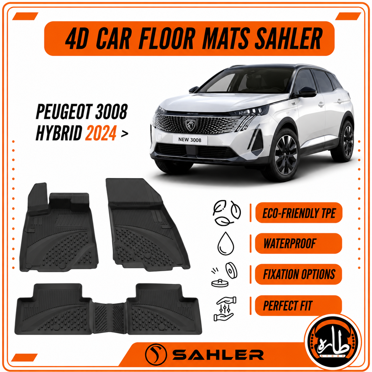 Sahler - CAR FLOOR MAT - Peugeot 3008