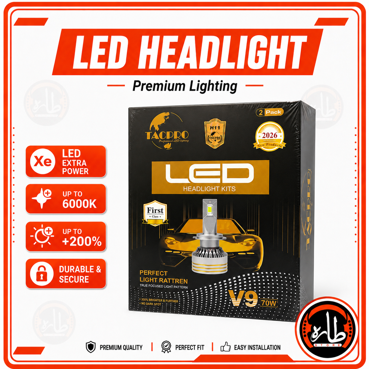 Led Headlights TACPRO V9