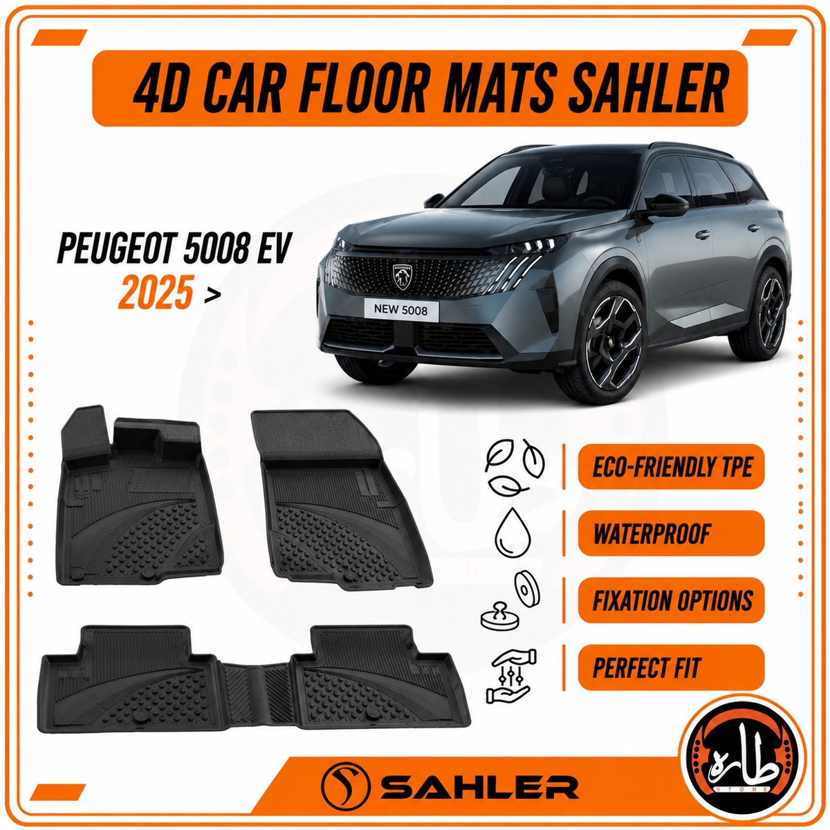 Sahler - CAR FLOOR MAT - Peugeot 5008