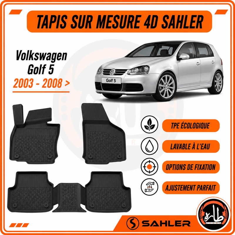 Sahler - CAR FLOOR MAT - vw - Golf 5 2003:2008