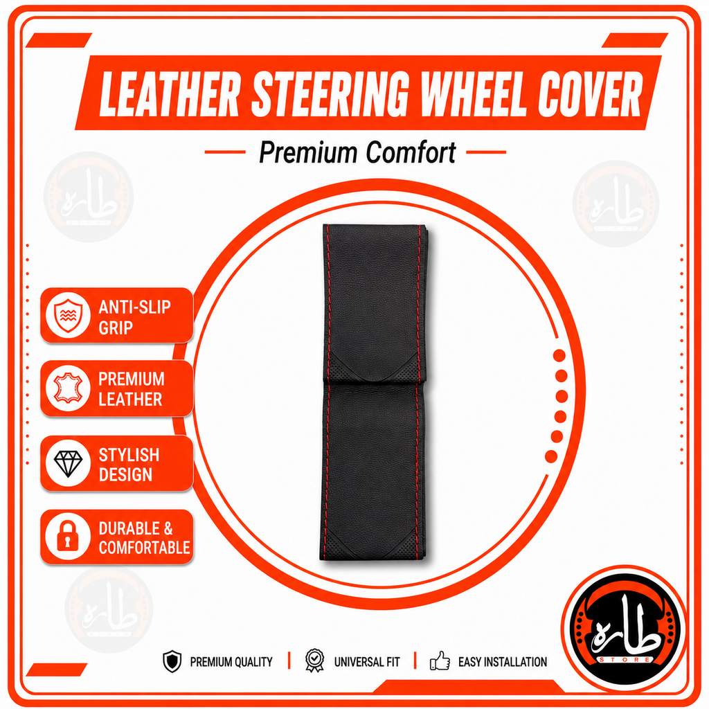 Hand-Sewn Car Steering Wheel Cover 07