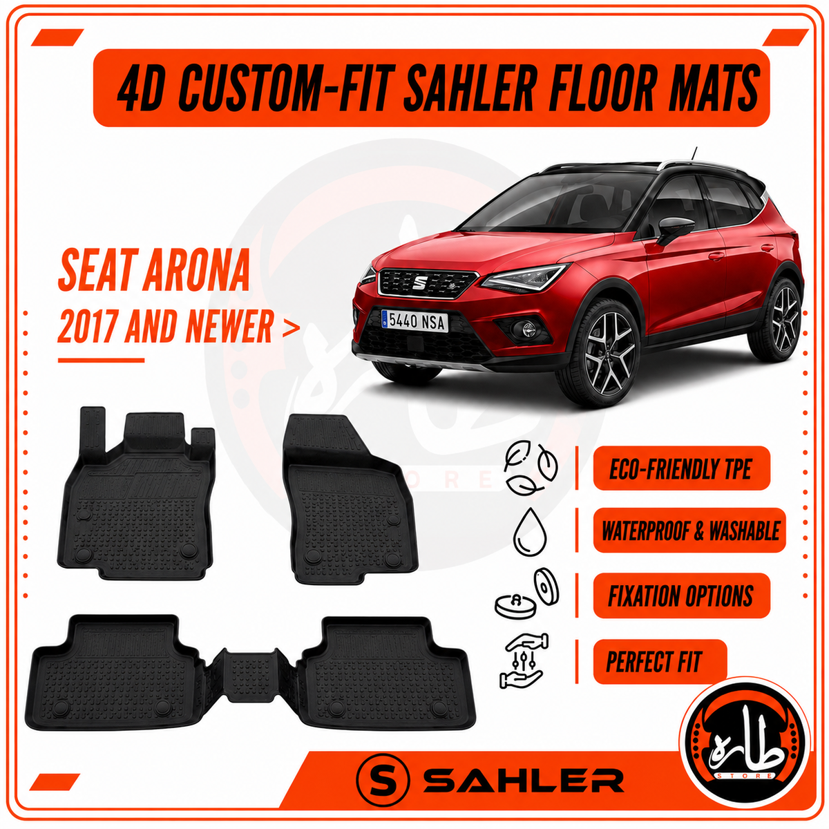 Sahler - CAR FLOOR MAT - SEAT ARONA 2017