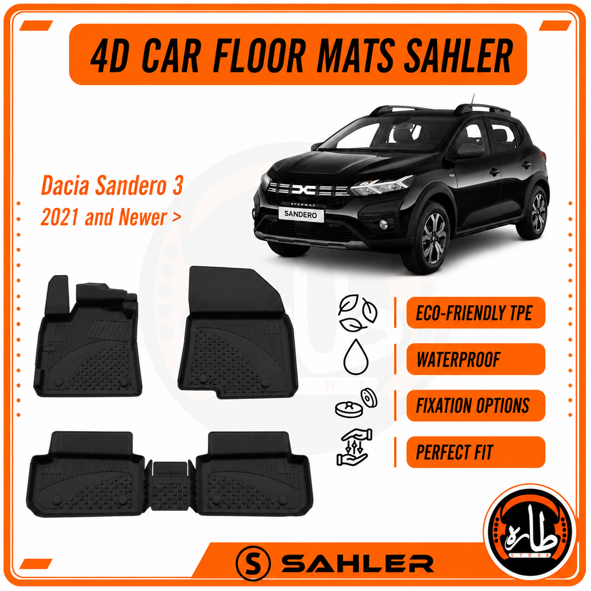 Sahler - CAR FLOOR MAT - Renault  -  SANDERO 3