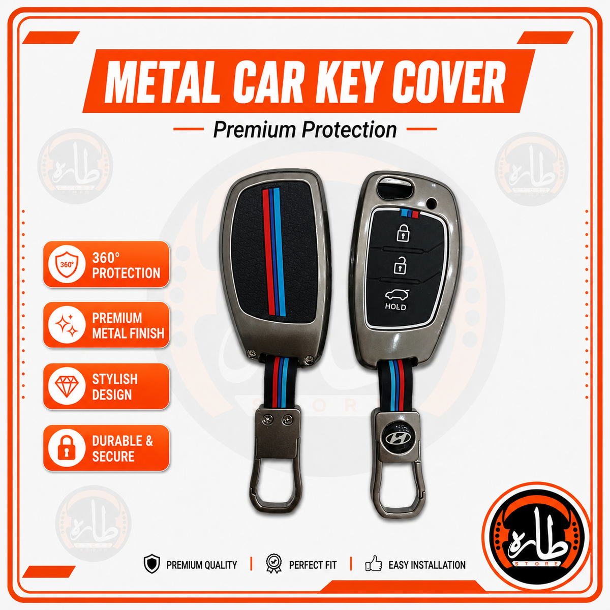Metal Car Key Cover - Hyundai - h3