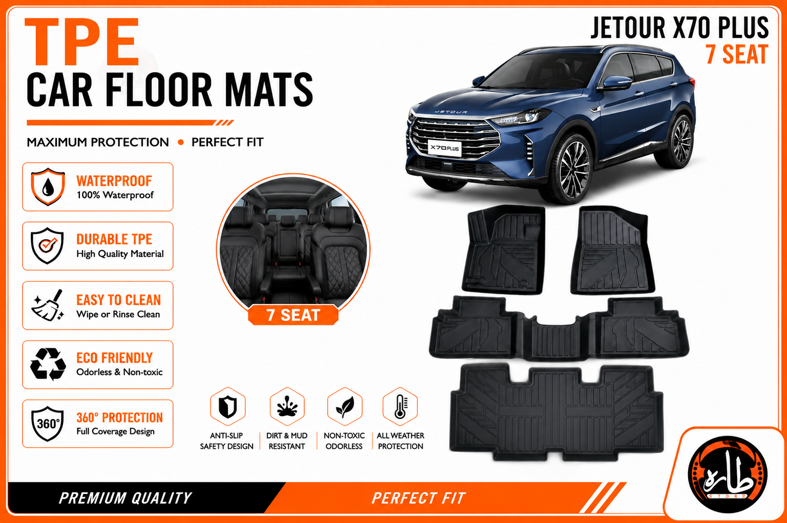 TPE - CAR FLOOR MAT - Jetour 7 seat